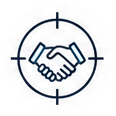 Graphical icon of a handshake.